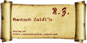 Mantsch Zalán névjegykártya